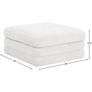  Manufacturer Color_Cream -- Stellar Cream Chenille Fabric Upholstered Modular Ottoman IMAGE 5