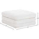  Meridian Stellar Cream Chenille Fabric Upholstered Modular Ottoman IMAGE 5