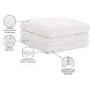  Manufacturer Color_Cream -- Stellar Cream Chenille Fabric Upholstered Modular Ottoman IMAGE 6