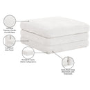  Meridian Stellar Cream Chenille Fabric Upholstered Modular Ottoman IMAGE 6