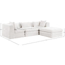 Manufacturer Color_Cream -- Stellar 114" Cream Chenille Fabric Upholstered 4 pc Modular Sectional IMAGE 11
