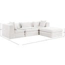  Meridian Stellar 114" Cream Chenille Fabric Upholstered 4 pc Modular Sectional IMAGE 11