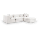  Manufacturer Color_Cream -- Stellar 114" Cream Chenille Fabric Upholstered 4 pc Modular Sectional IMAGE 1