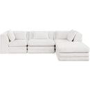  Meridian Stellar 114" Cream Chenille Fabric Upholstered 4 pc Modular Sectional IMAGE 3