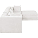  Manufacturer Color_Cream -- Stellar 114" Cream Chenille Fabric Upholstered 4 pc Modular Sectional IMAGE 6