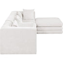  Meridian Stellar 114" Cream Chenille Fabric Upholstered 4 pc Modular Sectional IMAGE 6