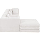  Manufacturer Color_Cream -- Stellar 114" Cream Chenille Fabric Upholstered 4 pc Modular Sectional IMAGE 7