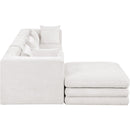  Meridian Stellar 114" Cream Chenille Fabric Upholstered 4 pc Modular Sectional IMAGE 7
