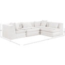  Manufacturer Color_Cream -- Stellar 114" Cream Chenille Fabric Upholstered 4 pc Modular Sectional IMAGE 11