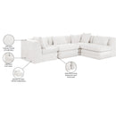  Manufacturer Color_Cream -- Stellar 114" Cream Chenille Fabric Upholstered 4 pc Modular Sectional IMAGE 12
