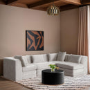  Manufacturer Color_Cream -- Stellar 114" Cream Chenille Fabric Upholstered 4 pc Modular Sectional IMAGE 2