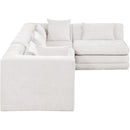  Manufacturer Color_Cream -- Stellar 114" Cream Chenille Fabric Upholstered 4 pc Modular Sectional IMAGE 6