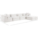  Meridian Stellar 152" Cream Chenille Fabric Upholstered 5 pc Modular Sectional IMAGE 10