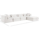  Manufacturer Color_Cream -- Stellar 152" Cream Chenille Fabric Upholstered 5 pc Modular Sectional IMAGE 10