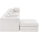  Manufacturer Color_Cream -- Stellar 152" Cream Chenille Fabric Upholstered 5 pc Modular Sectional IMAGE 4