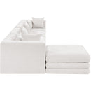  Meridian Stellar 152" Cream Chenille Fabric Upholstered 5 pc Modular Sectional IMAGE 4