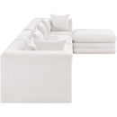  Manufacturer Color_Cream -- Stellar 152" Cream Chenille Fabric Upholstered 5 pc Modular Sectional IMAGE 5