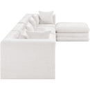  Meridian Stellar 152" Cream Chenille Fabric Upholstered 5 pc Modular Sectional IMAGE 5