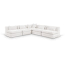  Manufacturer Color_Cream -- Stellar 114" Cream Chenille Fabric Upholstered 5 pc Modular Sectional IMAGE 1