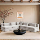  Manufacturer Color_Cream -- Stellar 114" Cream Chenille Fabric Upholstered 5 pc Modular Sectional IMAGE 2