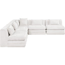  Manufacturer Color_Cream -- Stellar 114" Cream Chenille Fabric Upholstered 5 pc Modular Sectional IMAGE 4