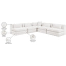  Manufacturer Color_Cream -- Stellar 114" Cream Chenille Fabric Upholstered 5 pc Modular Sectional IMAGE 9