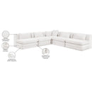  Meridian Stellar 114" Cream Chenille Fabric Upholstered 5 pc Modular Sectional IMAGE 9