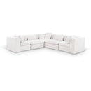 Manufacturer Color_Cream -- Stellar 114" Cream Chenille Fabric Upholstered 5 pc Modular Sectional IMAGE 1