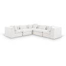  Meridian Stellar 114" Cream Chenille Fabric Upholstered 5 pc Modular Sectional IMAGE 1