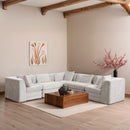  Manufacturer Color_Cream -- Stellar 114" Cream Chenille Fabric Upholstered 5 pc Modular Sectional IMAGE 2