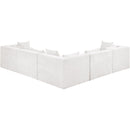  Meridian Stellar 114" Cream Chenille Fabric Upholstered 5 pc Modular Sectional IMAGE 3