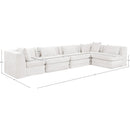  Manufacturer Color_Cream -- Stellar 152" Cream Chenille Fabric Upholstered 5 pc Modular Sectional IMAGE 11