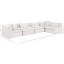 Meridian Stellar 152" Cream Chenille Fabric Upholstered 5 pc Modular Sectional IMAGE 11