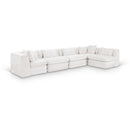  Manufacturer Color_Cream -- Stellar 152" Cream Chenille Fabric Upholstered 5 pc Modular Sectional IMAGE 1