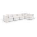  Meridian Stellar 152" Cream Chenille Fabric Upholstered 5 pc Modular Sectional IMAGE 1
