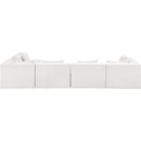  Meridian Stellar 152" Cream Chenille Fabric Upholstered 5 pc Modular Sectional IMAGE 3