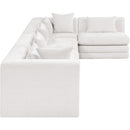  Manufacturer Color_Cream -- Stellar 152" Cream Chenille Fabric Upholstered 5 pc Modular Sectional IMAGE 4