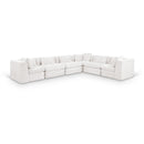  Manufacturer Color_Cream -- Stellar 152" Cream Chenille Fabric Upholstered 6 pc Modular Sectional IMAGE 1
