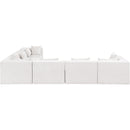  Manufacturer Color_Cream -- Stellar 152" Cream Chenille Fabric Upholstered 6 pc Modular Sectional IMAGE 3