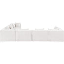  Meridian Stellar 152" Cream Chenille Fabric Upholstered 6 pc Modular Sectional IMAGE 3