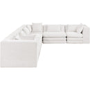  Manufacturer Color_Cream -- Stellar 152" Cream Chenille Fabric Upholstered 6 pc Modular Sectional IMAGE 4