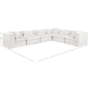  Manufacturer Color_Cream -- Stellar 152" Cream Chenille Fabric Upholstered 6 pc Modular Sectional IMAGE 8