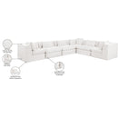  Manufacturer Color_Cream -- Stellar 152" Cream Chenille Fabric Upholstered 6 pc Modular Sectional IMAGE 9