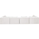  Meridian Stellar 152" Cream Chenille Fabric Upholstered 6 pc Modular Sectional IMAGE 3