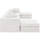  Manufacturer Color_Cream -- Stellar 152" Cream Chenille Fabric Upholstered 6 pc Modular Sectional IMAGE 4