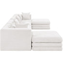  Meridian Stellar 152" Cream Chenille Fabric Upholstered 6 pc Modular Sectional IMAGE 4