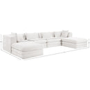  Meridian Stellar 152" Cream Chenille Fabric Upholstered 6 pc Modular Sectional IMAGE 8