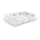  Manufacturer Color_Cream -- Stellar 114" Cream Chenille Fabric Upholstered 6 pc Modular Sectional IMAGE 1