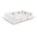  Meridian Stellar 114" Cream Chenille Fabric Upholstered 6 pc Modular Sectional IMAGE 1