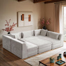  Manufacturer Color_Cream -- Stellar 114" Cream Chenille Fabric Upholstered 6 pc Modular Sectional IMAGE 2